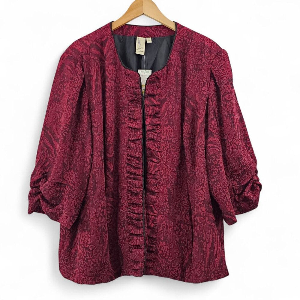 Vintage Lavender &‎ Honey Dressy Jacket 3X Dark Red Textured Y2K Whimsigoth NEW